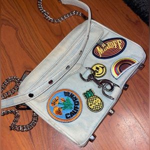 Rebecca Minkoff  denim patch crossbody bag